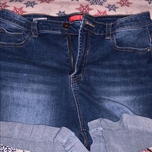 high rise jean shorts